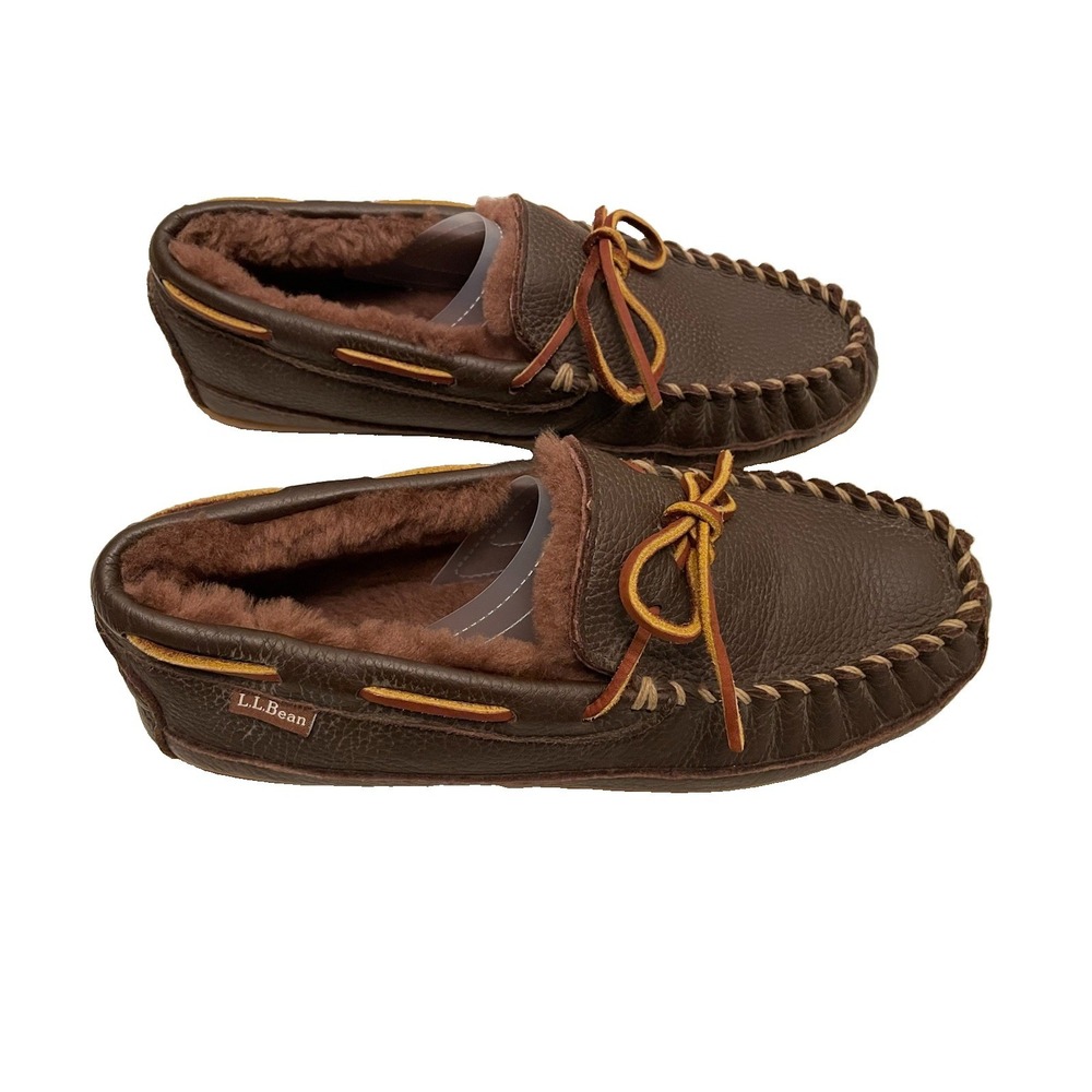 L.L.Bean Wicked Good Moosehide Moccasins Men's 8 M Shearling Lined Slippers